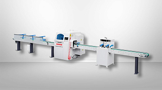 Автоматический торцовочный станок проходного типа QUADRO. Модель OPTICUT 450 PRO